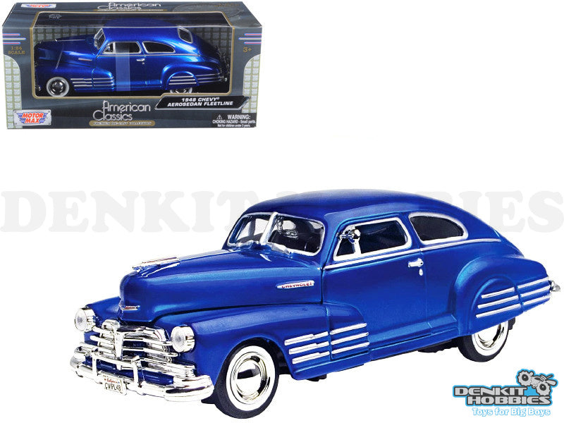 Chevy Aerosedan Fleetline Blue 1948 - 1/24 Scale - MotorMax - MOT73266