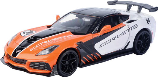 Corvette ZR1 GT Racing 2019 Orange/White - 1/24 Scale MotorMax MOT73796