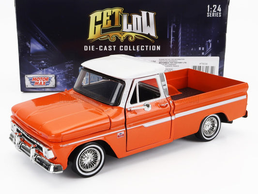 Chevrolet C10 Fleetside Orange Get Low 1966 - 1/24 Scale MotorMax MOT79034