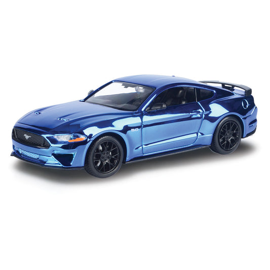 Ford Mustang GT Custom Wrap Chromed Blue 2018 - 1/24 Scale MotorMax MOT79083