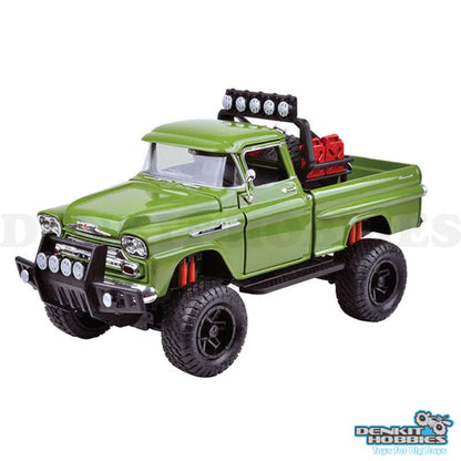 Chevy Apache Fleetside Pickup Off Road Green 1958 - 1/24 Scale - MotorMax - MOT79135