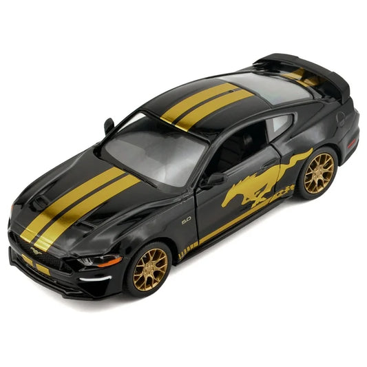 Ford Mustang GT Midnight Eclipse Black/Gold 2018 - 1/24 Scale MotorMax MOT79204