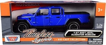 Jeep Gladiator Rubicon Open Top (NEW) Blue 2021 - 1/27 Scale - MotorMax - MOT79370