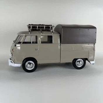 VW Type 2 (TI) PU/Roof Rack/Suitcase/Tarp Grey - 1/24 Scale - MotorMax - MOT79553