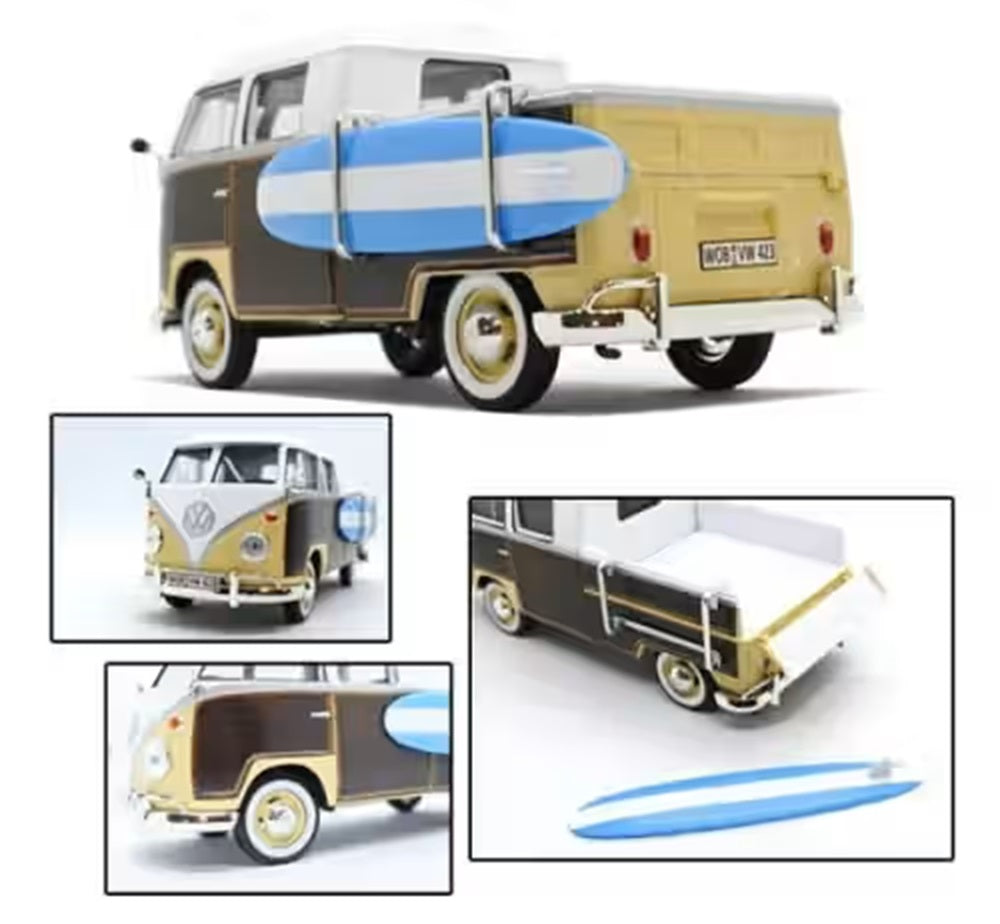 Volkswagen Type 2 (TI) Pickup w/Surfboard 1/24 Scale MotorMax MOT79560