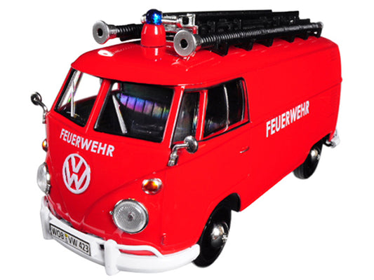 Volkswagen Type 2 (T1) Fire Truck Red - 1/24 Scale Motormax MOT79564