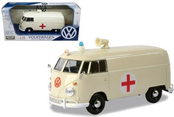 Volkswagen Type 2 (T1) Ambulance Cream - 1/24 Scale MotorMax MOT79565