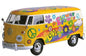 Volkswagen Type 2 (T1) Delivery Van Flower Power 2 Yellow - 1/24 Scale Motormax MOT79575