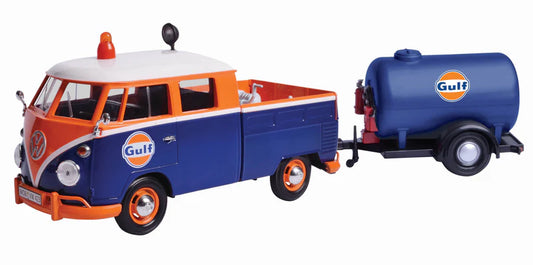 VW Type 2 (T1) Service Pickup/Oil Tanker in Gulf Livery - 1/24 Scale MotorMax MOT79610