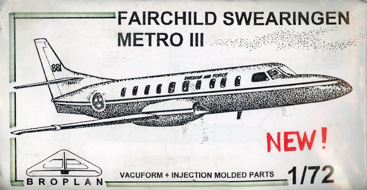 Fairchild Swearingen Metro III - 1/72 Scale Broplan MS.40