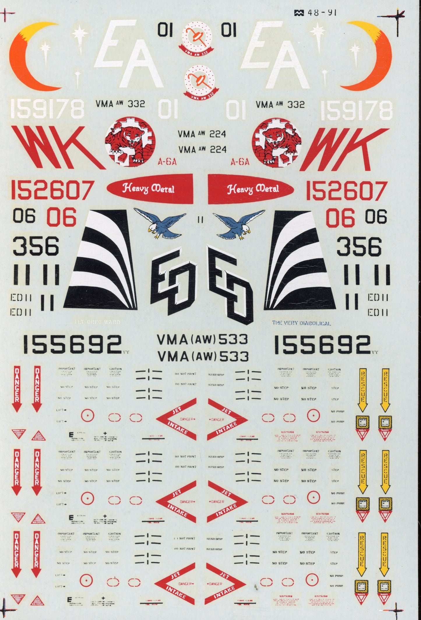 Marine A-6's - 1/72 Scale Microscale Decal MS48-91