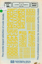 US I.D. Letters and Numbers Yellow- 1/72 Scale Microscale Decal MS72-27