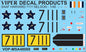 SAAF Harvard 7111 - 1/48 Scale Viper Decal Products MSA48069