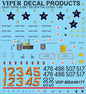 SAAF Silver Falcons Impala Decal Sheet - 1/48 Scale Viper Decal Products MSA48177