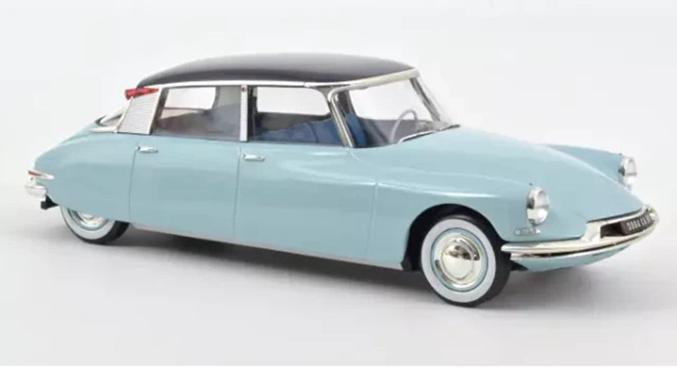 NOREV 1/18 Citroën DS 19 1959 Nuage Bleue + Caravane Hénon - Neuve, Collection