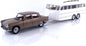 PEUGEOT 404 1965 BROWN METALLIC WITH CARAVAN HÉNON 1/18 Scale NOREV MTDNOR184837