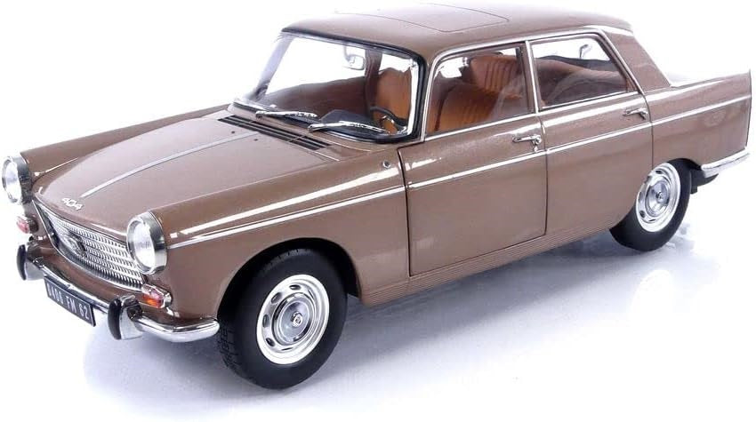 PEUGEOT 404 1965 BROWN METALLIC WITH CARAVAN HÉNON 1/18 Scale NOREV MTDNOR184837