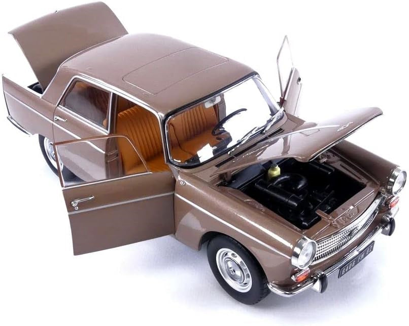PEUGEOT 404 1965 BROWN METALLIC WITH CARAVAN HÉNON 1/18 Scale NOREV MTDNOR184837