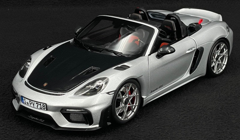 PORSCHE 718 SPYDER RS W/ WEISSACH PACK 2023 GT-SILVER 1/18 Scale NOREV MTDNOR187270