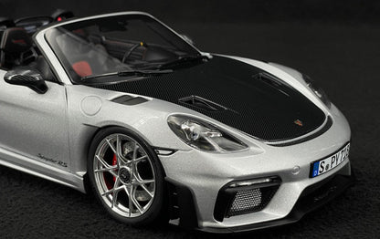 PORSCHE 718 SPYDER RS W/ WEISSACH PACK 2023 GT-SILVER 1/18 Scale NOREV MTDNOR187270