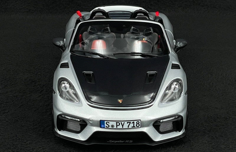 PORSCHE 718 SPYDER RS W/ WEISSACH PACK 2023 GT-SILVER 1/18 Scale NOREV MTDNOR187270
