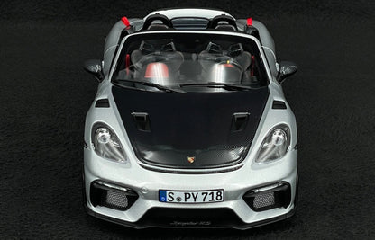 PORSCHE 718 SPYDER RS W/ WEISSACH PACK 2023 GT-SILVER 1/18 Scale NOREV MTDNOR187270