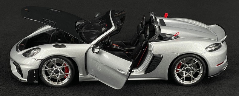 PORSCHE 718 SPYDER RS W/ WEISSACH PACK 2023 GT-SILVER 1/18 Scale NOREV MTDNOR187270