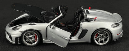 PORSCHE 718 SPYDER RS W/ WEISSACH PACK 2023 GT-SILVER 1/18 Scale NOREV MTDNOR187270