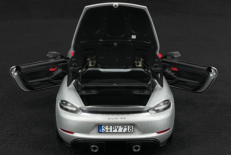 PORSCHE 718 SPYDER RS W/ WEISSACH PACK 2023 GT-SILVER 1/18 Scale NOREV MTDNOR187270