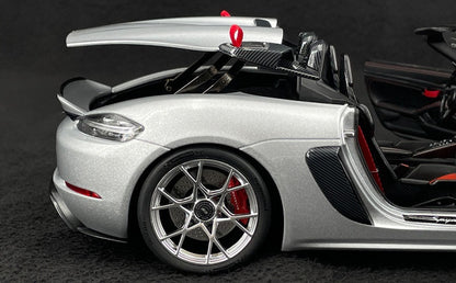 PORSCHE 718 SPYDER RS W/ WEISSACH PACK 2023 GT-SILVER 1/18 Scale NOREV MTDNOR187270