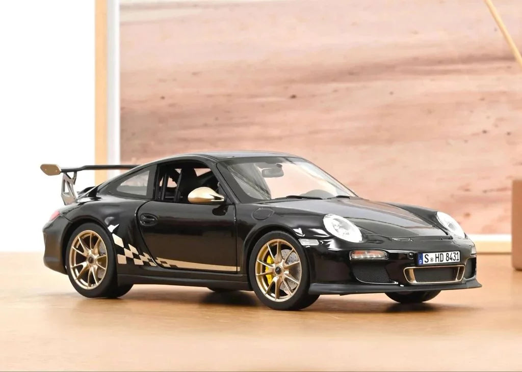 Porsche 911 GT3RS Black and White Gold Met 2009 - 1/18 Scale - Norev - MTDNOR187563