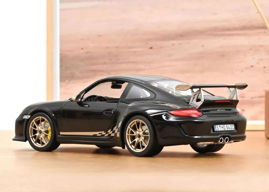 Porsche 911 GT3RS Black and White Gold Met 2009 - 1/18 Scale - Norev - MTDNOR187563
