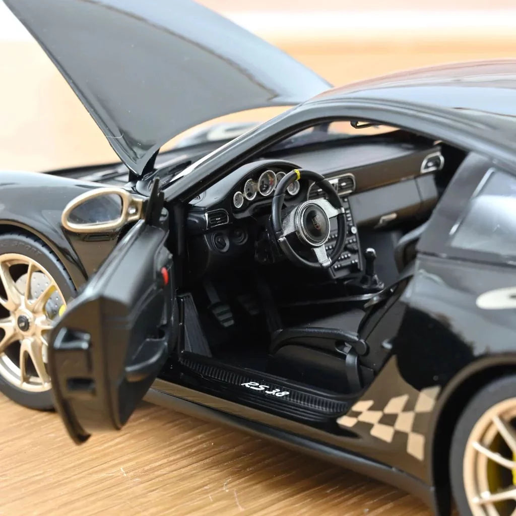 Porsche 911 GT3RS Black and White Gold Met 2009 - 1/18 Scale - Norev - MTDNOR187563