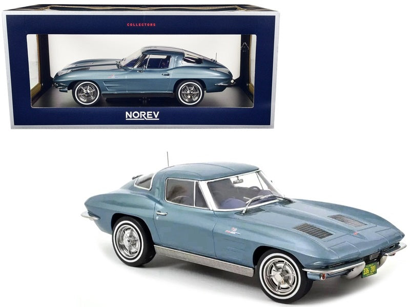 CHEVROLET CORVETTE STINGRAY LIGHT BLUE METALLIC 1963 1/18 Scale NOREV MTDNOR189050