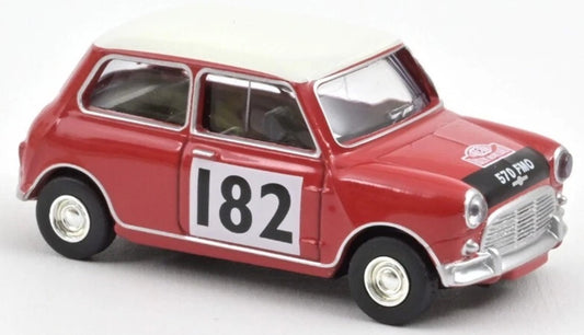 MINI COOPER S TARTAN RED WITH RACING #182 1964 1/54 Scale NOREV MTDNOR310522