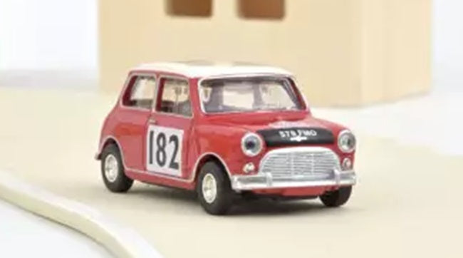 MINI COOPER S TARTAN RED WITH RACING #182 1964 1/54 Scale NOREV MTDNOR310522