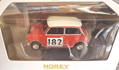 MINI COOPER S TARTAN RED WITH RACING #182 1964 1/54 Scale NOREV MTDNOR310522