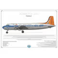 Douglas DC-4 ZS-AUB SAA Museum Profile Poster - PVP-95