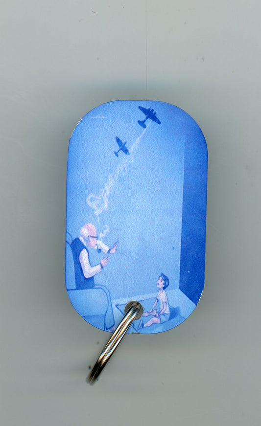 Old Aviatior & Kid Key Ring - PVS13