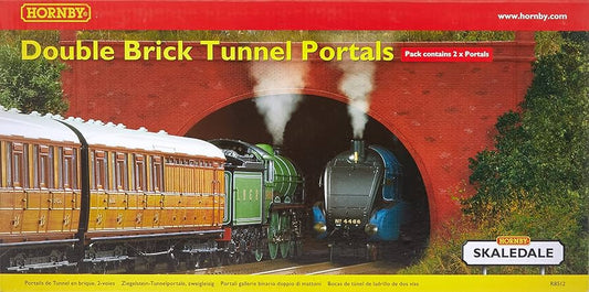 2 x Double Brick Tunnel Portals - 00 Gauge Hornby R8512
