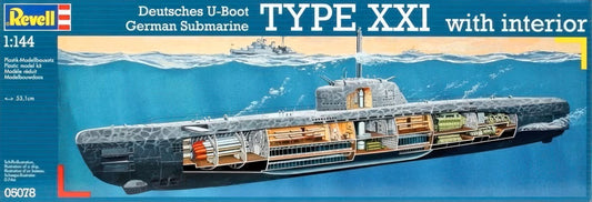 German Submarine Type XXI with Interior 1/144 Scale Revell 05078