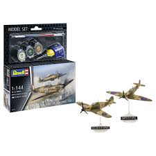 Spitfire Mk.Ia & Hurricane Model Set Paints, Glue & Brush - 1/144 Scale Revell 63771