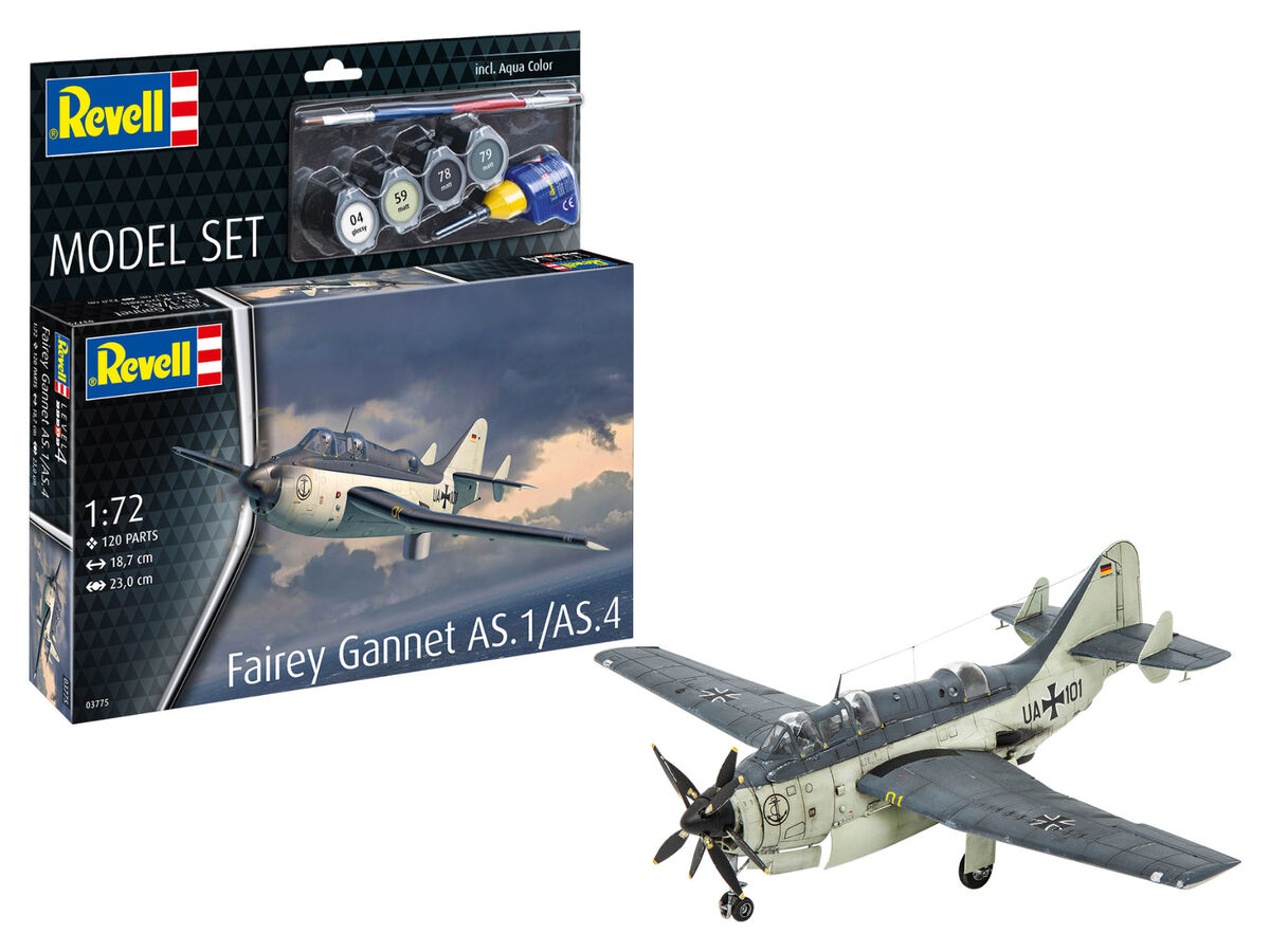 Fairey Gannet AS.1/AS.4 Model Set Paints, Glue & Brush - 1/72 Scale Revell 63775
