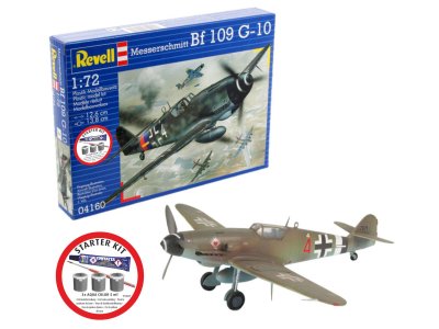 Messerschmitt Bf-109 G-10 Model Set Paints, Glue & Brush - 1/72 Scale Revell 74160