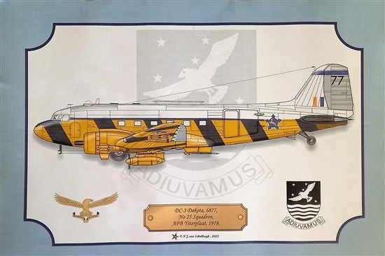 SAAF C-47 Dakota 6877 Profile Poster - SAC16