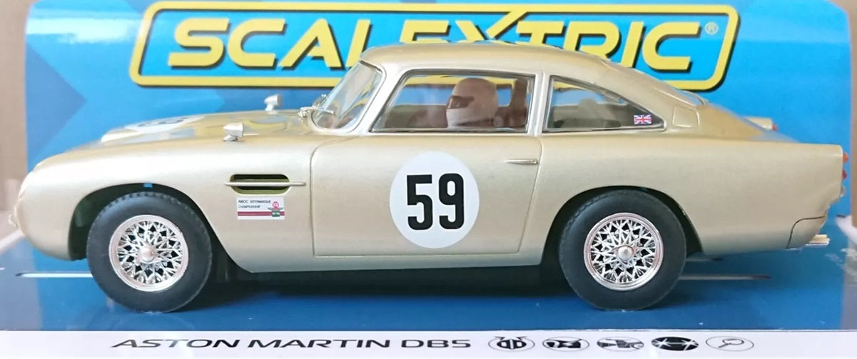 Aston Martin DB5 White Gold AMOC Brands Hatch 1/32 Scale Scalextric SCAC4166