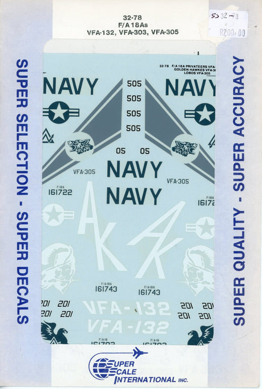 F/A 18A's - 1/32 Scale Super Scale Int. SS32-78