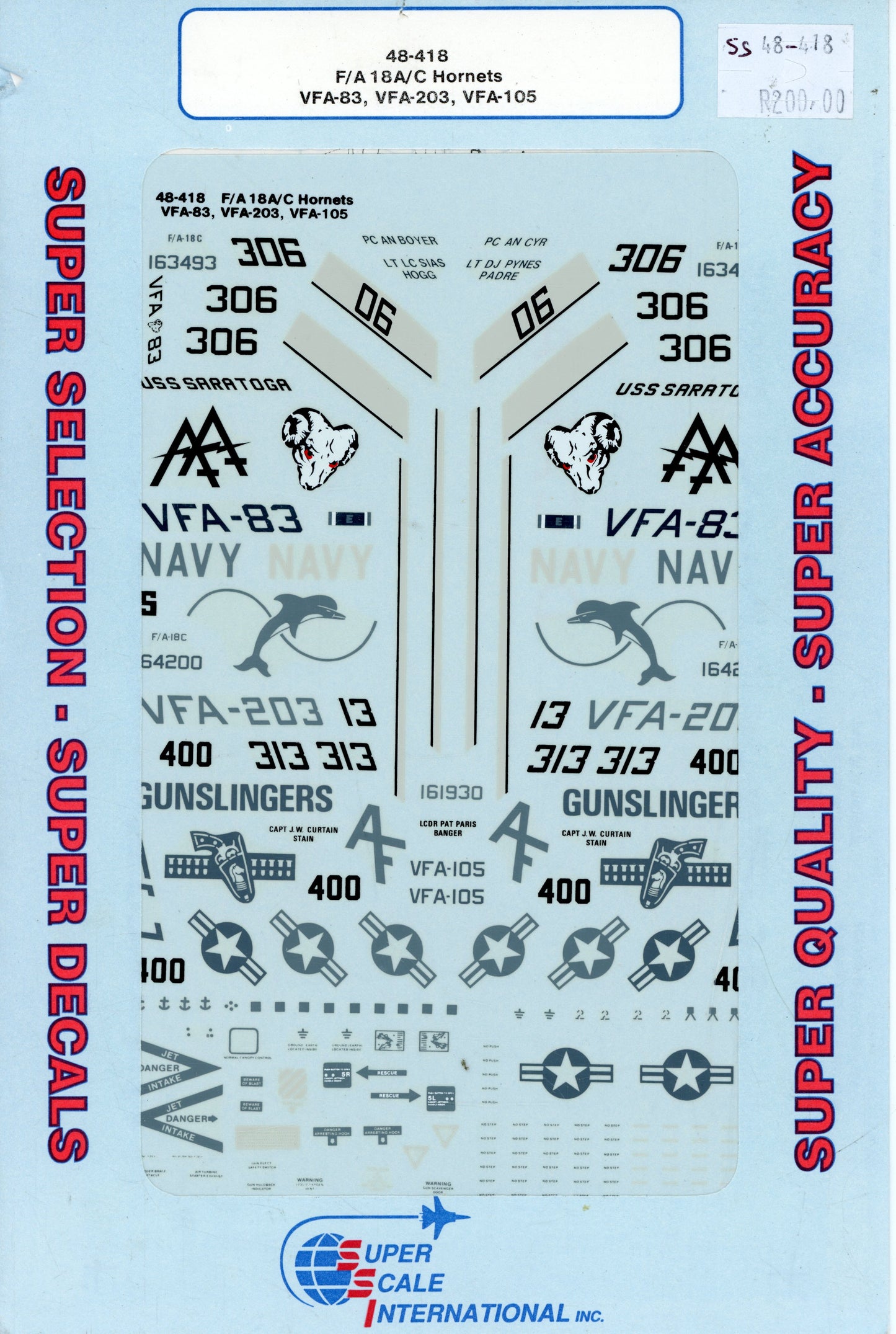 F/A 18A/C Hornets - 1/48 Scale Super Scale Int. SS48-418