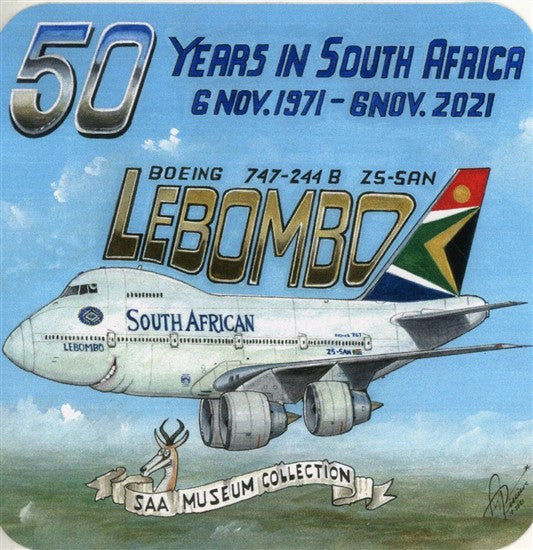 Boeing 747-244B Lebombo SAA Museum Sticker - STICK1