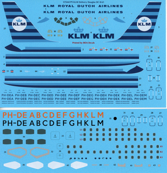 KLM DC-8-63 Decal Set - 1/144 Scale 26 Decals STS44379